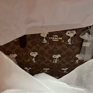 Coach Brown Snoopy large Tote